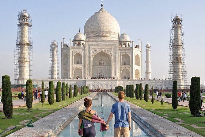 All Inclusive Taj Mahal & Agra Tour by Superfast Train From Delhi - Taj Mahal with a guide and a real time block